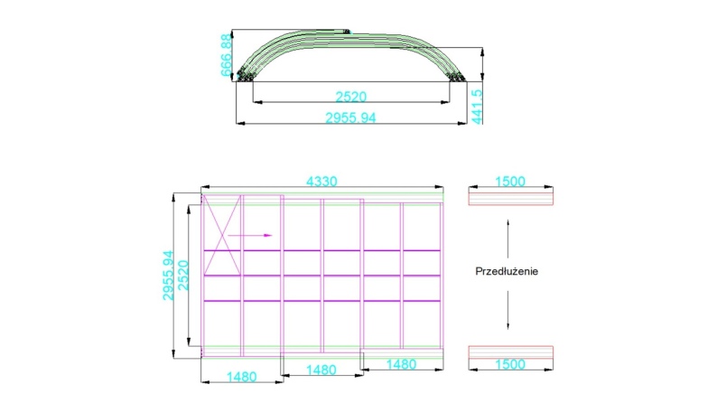 Poolüberdachungen Horizon - 4.33x2.52 m - 8 mm Hohlkammer-Polycarbonat - für pool BAS7302. BAS7303