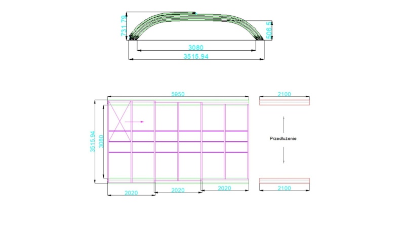 Poolüberdachungen Horizon - 5.95x3.08 m - Massives Polycarbonat 3 mm - für pool BAS7305