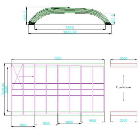Poolüberdachungen Horizon - 7.03x3.36 m - Massives Polycarbonat 3 mm - für pool BAS7307