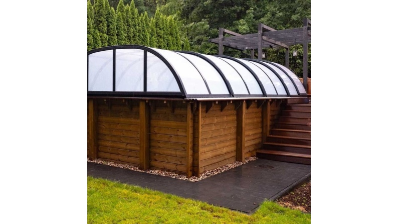Poolüberdachungen Horizon - 5.95x3.08 m - 8 mm Hohlkammer-Polycarbonat - für pool BAS7305