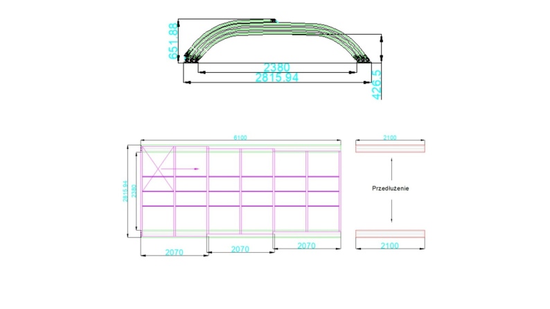 Poolüberdachungen Horizon - 6.1x2.38 m - 8 mm Hohlkammer-Polycarbonat - für pool BAS7306