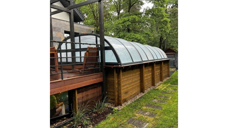 Poolüberdachungen Horizon - 6.1x2.38 m - 8 mm Hohlkammer-Polycarbonat - für pool BAS7306