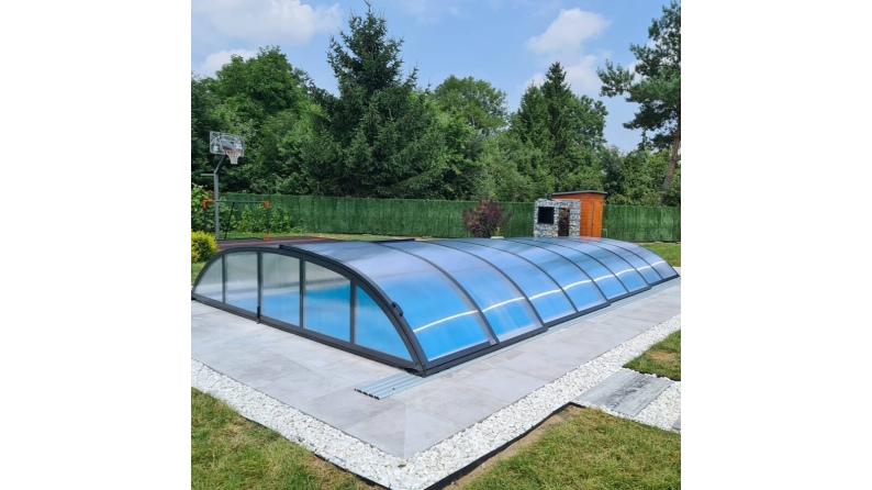 Poolüberdachungen Horizon - 7.43x3.5 m - 8 mm Hohlkammer-Polycarbonat - für pool BAS7308