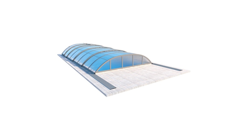 Poolüberdachungen Horizon - 7.43x3.5 m - 8 mm Hohlkammer-Polycarbonat - für pool BAS7308