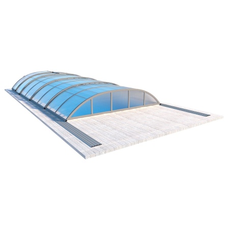 Poolüberdachungen Horizon - 7.43x3.5 m - 8 mm Hohlkammer-Polycarbonat - für pool BAS7308