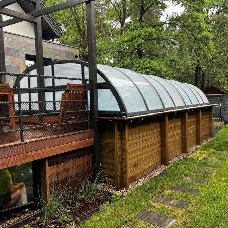 Poolüberdachungen Horizon - 7.43x3.5 m - 8 mm Hohlkammer-Polycarbonat - für pool BAS7308