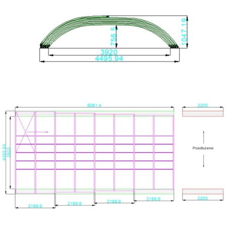 Poolüberdachungen Horizon - 8.58x3.92 m - Massives Polycarbonat 3 mm - für pool BAS7309