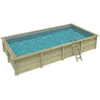 Pool AQUA 8.5 x 4.35 - H.1.45 m, grau, mit Stahlprofilen zum Einbetonieren