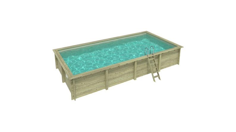 Pool AQUA 8.5 x 4.35 - H.1.45 m, sandfarben, auf Rahmen - ohne Betonieren
