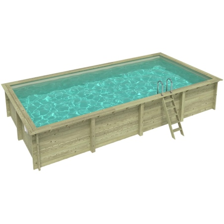 Pool AQUA 8.5 x 4.35 - H.1.45 m, sandfarben, auf Rahmen - ohne Betonieren