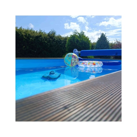 Pool AQUA 8.5 x 4.35 - H.1.45 m, sandfarben, auf Rahmen - ohne Betonieren