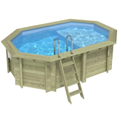 Pool NEMO 4.3 x 3 - H.1.18 m mit Liegefläche, hellblau, mit Stahlprofilen zum Einbetonieren