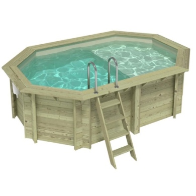 Pool NEMO 4.3 x 3 - H.1.18 m mit Liegefläche, sandfarben, mit Stahlprofilen zum Einbetonieren