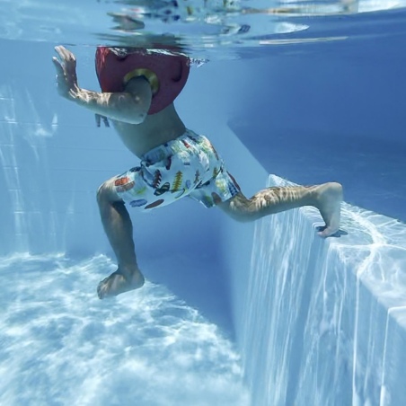 Pool NEMO 4.3 x 3 - H.1.18 m mit Liegefläche, hellblau, auf Rahmen - ohne Betonieren