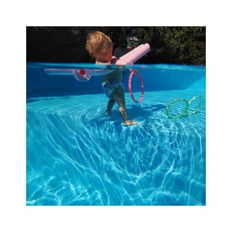 Pool NEMO 4.3 x 3 - H.1.18 m mit Liegefläche, sandfarben, auf Rahmen - ohne Betonieren