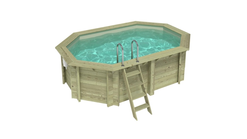 Pool NEMO 4.3 x 3 - H.1.18 m, sandfarben, mit Stahlprofilen zum Einbetonieren