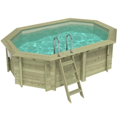 Pool NEMO 4.3 x 3 - H.1.18 m, sandfarben, mit am Beton verschraubten Stahlprofilen