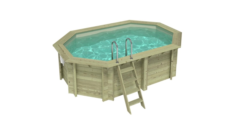 Pool NEMO 4.3 x 3 - H.1.18 m, sandfarben, auf Rahmen - ohne Betonieren
