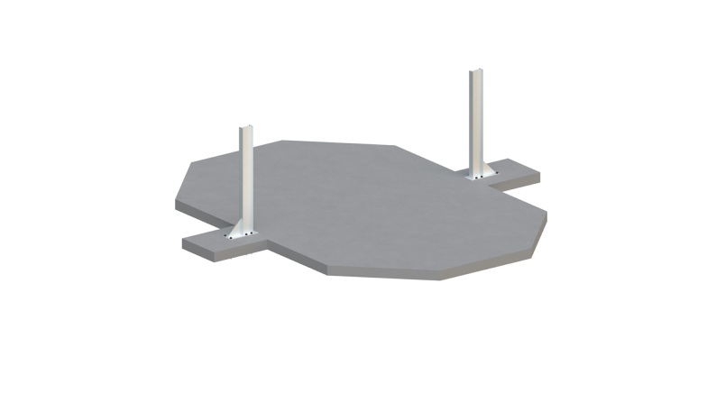 Pool NEMO 4.3 x 3 - H.1.31 m, sandfarben, mit am Beton verschraubten Stahlprofilen