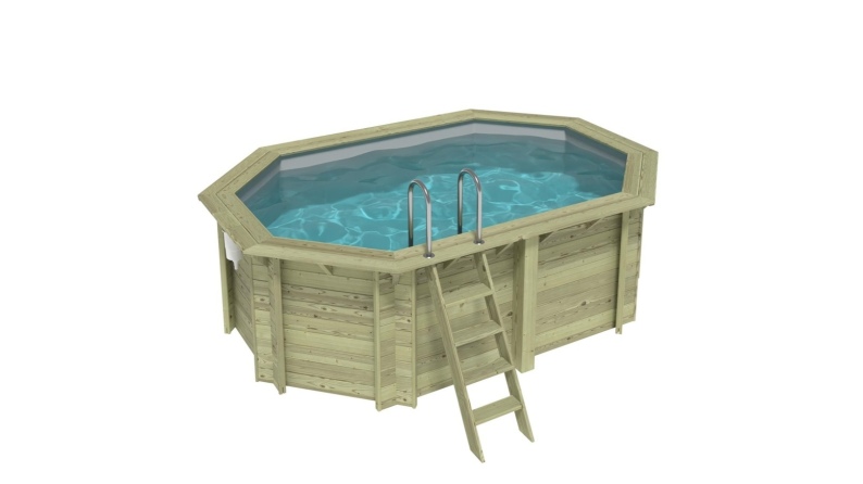Pool NEMO 4.3 x 3 - H.1.31 m, grau, auf Rahmen - ohne Betonieren