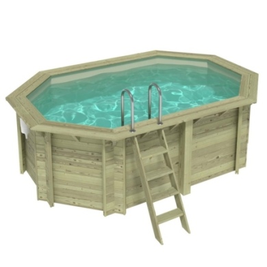 Pool NEMO 4.3 x 3 - H.1.31 m, sandfarben, auf Rahmen - ohne Betonieren