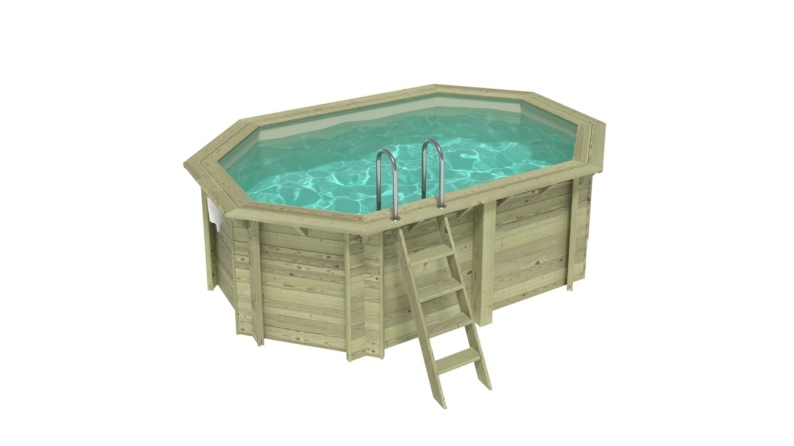 Pool NEMO 4.3 x 3 - H.1.31 m, sandfarben, auf Rahmen - ohne Betonieren