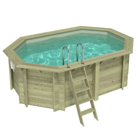 Pool NEMO 4.3 x 3 - H.1.31 m, sandfarben, auf Rahmen - ohne Betonieren