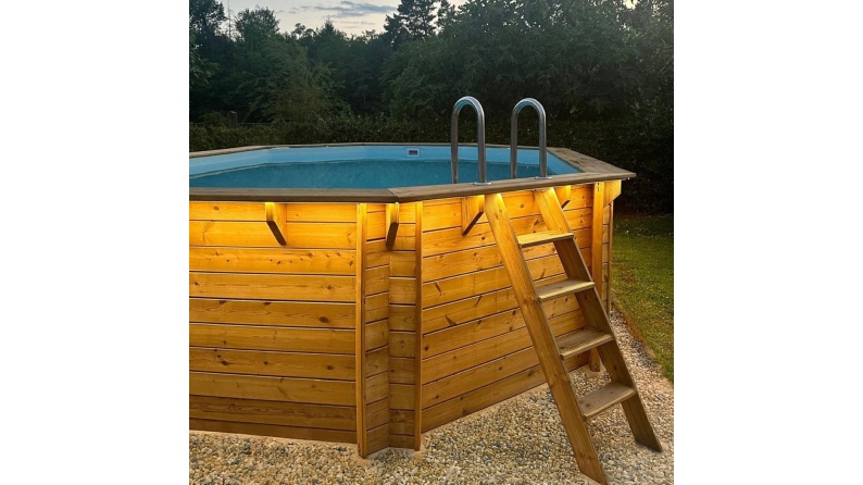 Pool NEMO 5.79 x 3.49 - H.1.45 m, sandfarben, mit Stahlprofilen zum Einbetonieren