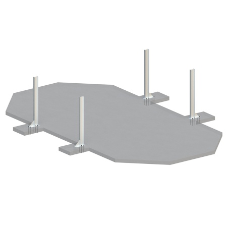 Pool NEMO 7.3 x 3.97 - H.1.45 m, sandfarben, mit am Beton verschraubten Stahlprofilen