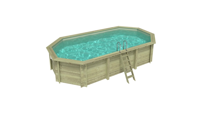 Pool NEMO 7.3 x 3.97 - H.1.45 m, sandfarben, auf Rahmen - ohne Betonieren