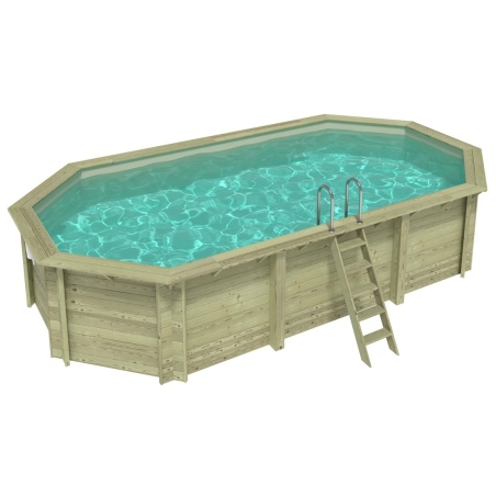 Pool NEMO 7.3 x 3.97 - H.1.45 m, sandfarben, auf Rahmen - ohne Betonieren