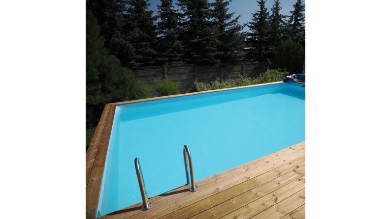 Pool AQUA 4.65 x 2.85 - H.1.24 m, grau, mit Stahlprofilen zum Einbetonieren