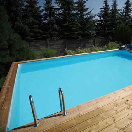 Pool AQUA 4.65 x 2.85 - H.1.24 m, grau, auf Rahmen - ohne Betonieren