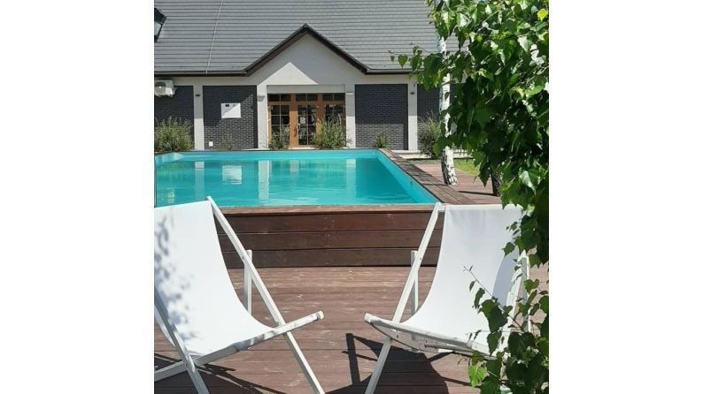 Pool AQUA 10.2 x 5.2 - H.1.45 m, grau, mit Stahlprofilen zum Einbetonieren