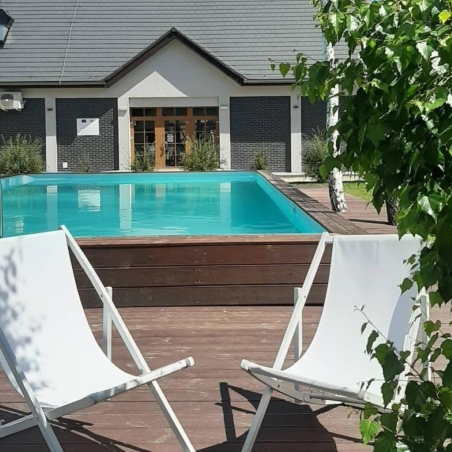 Pool AQUA 10.2 x 5.2 - H.1.45 m, grau, mit Stahlprofilen zum Einbetonieren