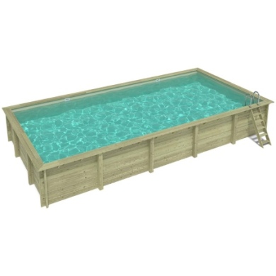 Pool AQUA 10.2 x 5.2 - H.1.45 m, sandfarben, mit Stahlprofilen zum Einbetonieren