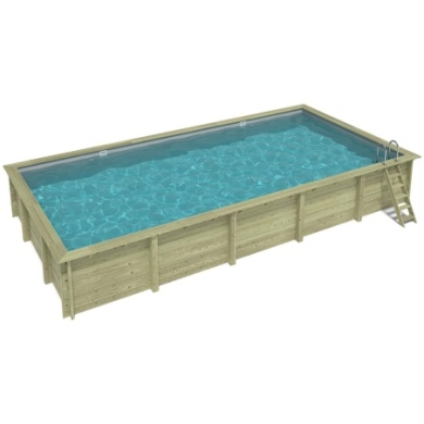 Pool AQUA 10.2 x 5.2 - H.1.45 m, grau, auf Rahmen - ohne Betonieren