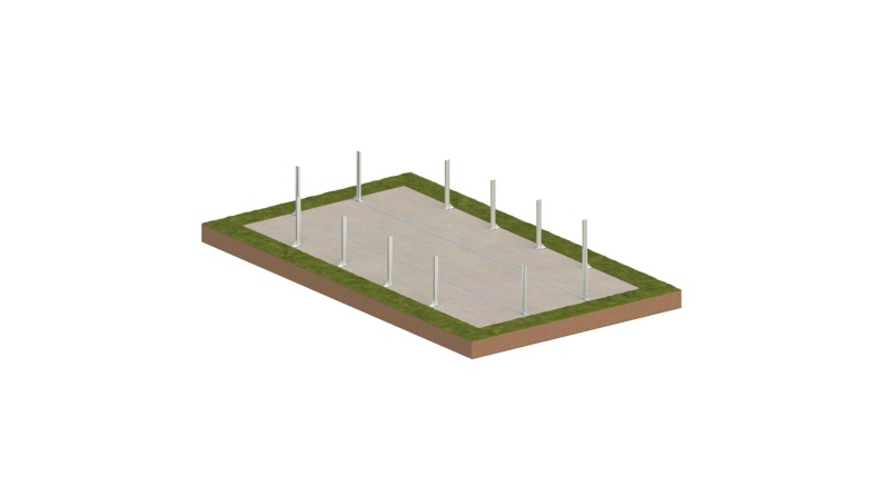 Pool AQUA 10.2 x 5.2 - H.1.45 m, grau, auf Rahmen - ohne Betonieren