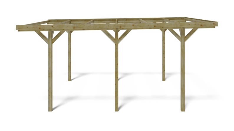 Carport Garagendach 3.04x5.12 m - 15.57 m2