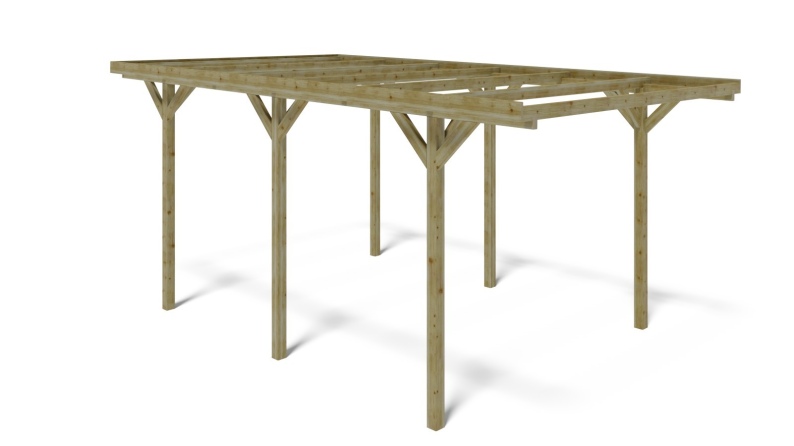 Carport Garagendach 3.04x5.12 m - 15.57 m2