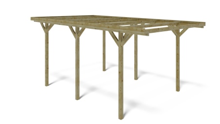 Carport Garagendach 3.04x5.12 m - 15.57 m2