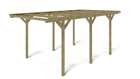 Carport Garagendach 3.04x5.12 m - 15.57 m2