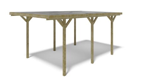 Carport Garagendach 3.04x5.12 m - 15.57 m2 - PVC-Abdeckung 