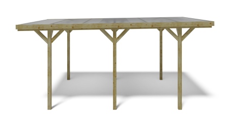 Carport Garagendach 3.04x5.12 m - 15.57 m2 - PVC-Abdeckung 