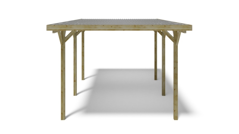 Carport Garagendach 3.04x5.12 m - 15.57 m2 - PVC-Abdeckung 