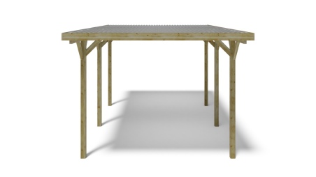 Carport Garagendach 3.04x5.12 m - 15.57 m2 - PVC-Abdeckung 