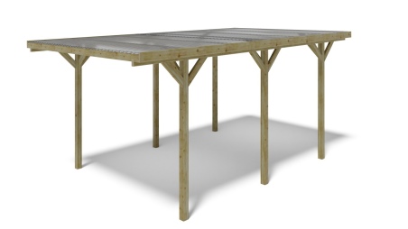Carport Garagendach 3.04x5.12 m - 15.57 m2 - PVC-Abdeckung 