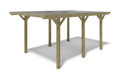 Carport Garagendach 3.04x5.12 m - 15.56 m2 - PVC-Abdeckung 