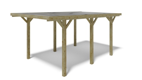 Carport Garagendach 3.04x5.12 m - 15.56 m2 - PVC-Abdeckung 