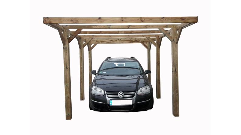 Carport Garagendach 3.04x5.12 m - 15.56 m2 - PVC-Abdeckung 